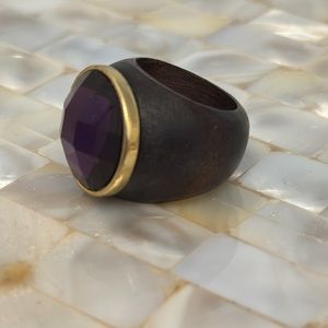 BCBG purple stone fashion ring